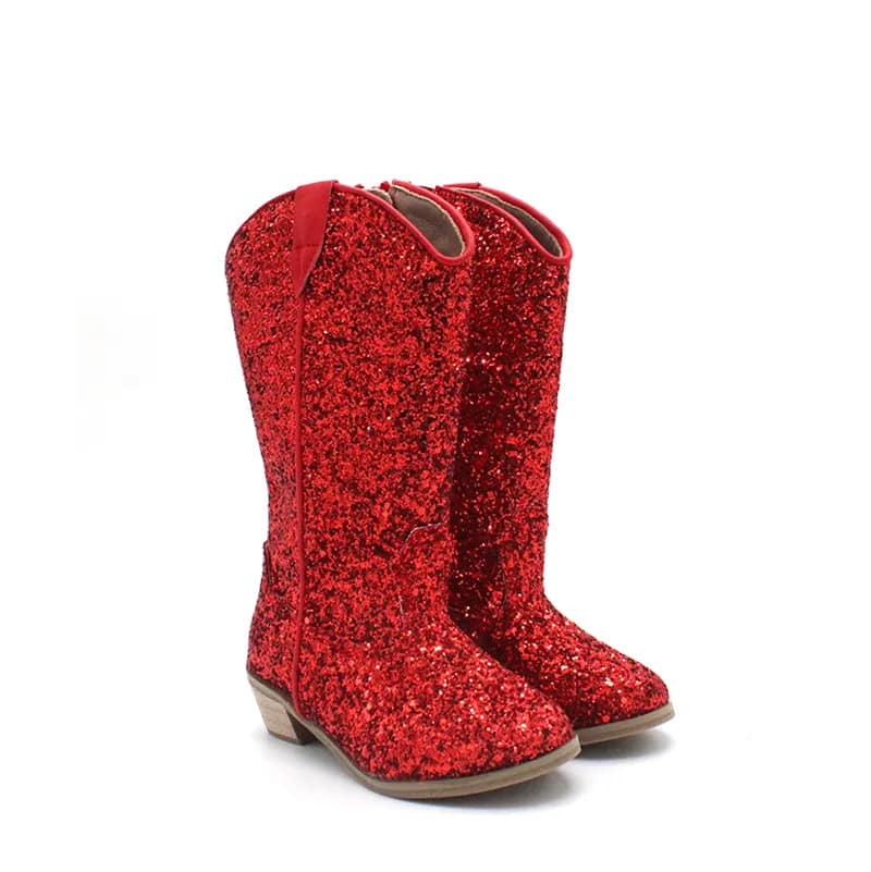 Red Glitter Boots